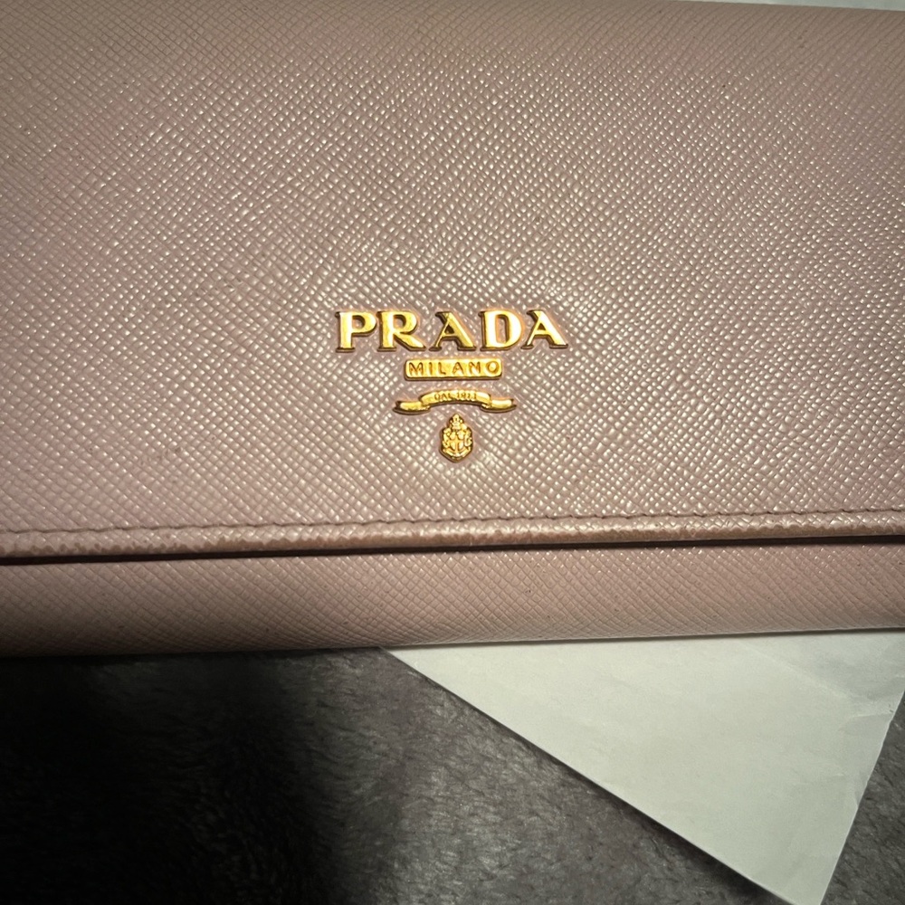 Prada Light Pink Saffiano Leather Continental Wallet with Gold Hardware - Picture 9 of 16